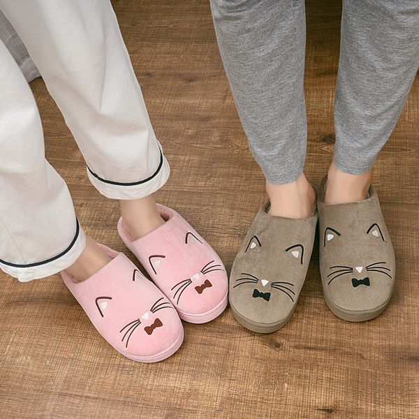 women's slippers cute cat shape home floor shoes mens couples warm cartoon cat non-slip floor home slippers indoor shoes, Black
women's slippers cute cat shape home floor shoes mens couples warm cartoon cat non-slip floor home slippers indoor shoes, Black