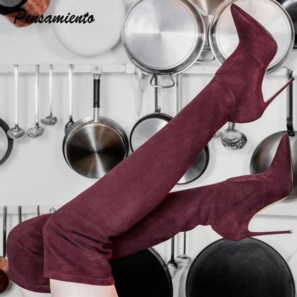 2020 winter faux suede stretch women over the knee boots elegant slim high heels slip on warm long boots thigh high shoes, Black
2020 winter faux suede stretch women over the knee boots elegant slim high heels slip on warm long boots thigh high shoes, Black