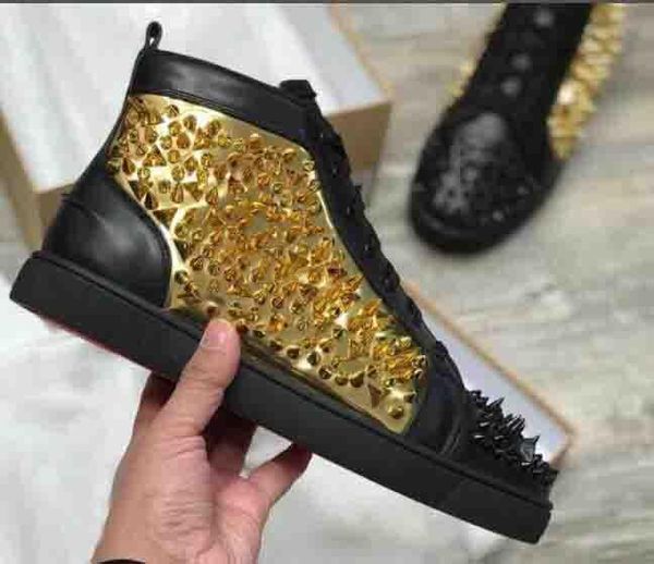 2019 new designer men's red bottoms pik spiked mens women suede spike crystal leather sport sneakers black rivets casual shoes 36-47
2019 new designer men's red bottoms pik spiked mens women suede spike crystal leather sport sneakers black rivets casual shoes 36-47