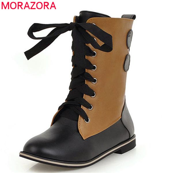 morazora 2020 new arrival ankle boots for women mixed colors autumn winter boots lace up round toe comfortable flat shoes woman, Black
morazora 2020 new arrival ankle boots for women mixed colors autumn winter boots lace up round toe comfortable flat shoes woman, Black
