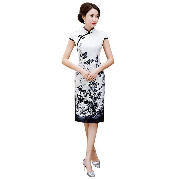 2019 plue size 3xl chinese traitional style women rayon pirnt qipao elegant slim dress short sleeve stage show cheongsam, Red
2019 plue size 3xl chinese traitional style women rayon pirnt qipao elegant slim dress short sleeve stage show cheongsam, Red