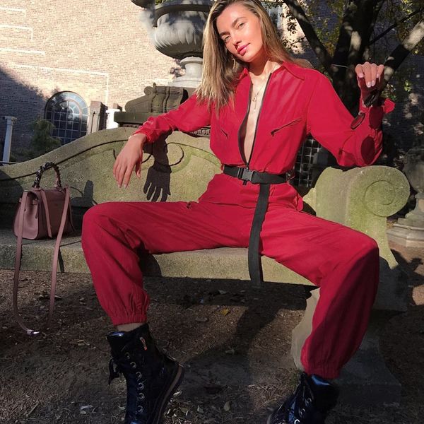 jumpsuit ladies cargo red jumpsuit women long pants long sleeve pocket streetwear jumpsuit zipper up turtleneck patchwork romper, Black;white
jumpsuit ladies cargo red jumpsuit women long pants long sleeve pocket streetwear jumpsuit zipper up turtleneck patchwork romper, Black;white