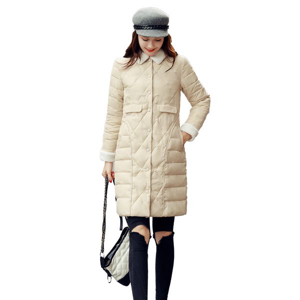long slim women wool lapel winter down coat heavy jacket thick warm oversize cotton padded wadded parkas outwear big pocket, Black
long slim women wool lapel winter down coat heavy jacket thick warm oversize cotton padded wadded parkas outwear big pocket, Black