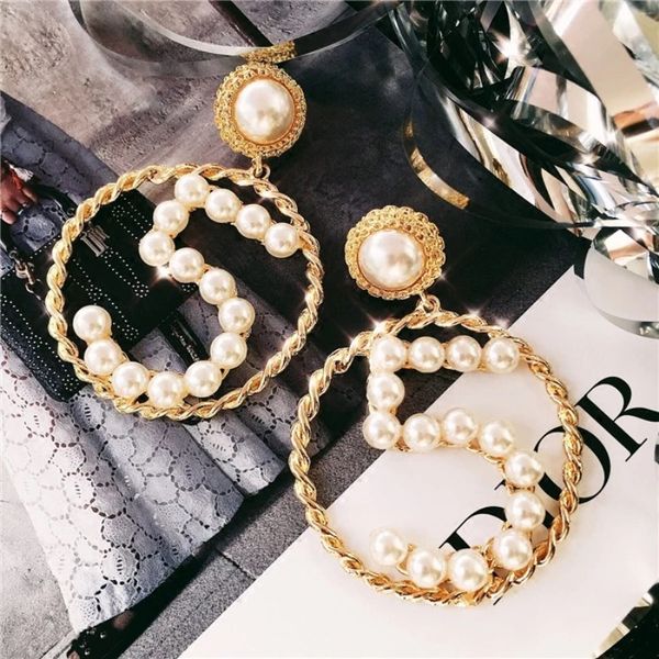 fashion brand women earring jewelry simple pearl number 5 big circle part model earrings black ribbon weaves, Silver
fashion brand women earring jewelry simple pearl number 5 big circle part model earrings black ribbon weaves, Silver