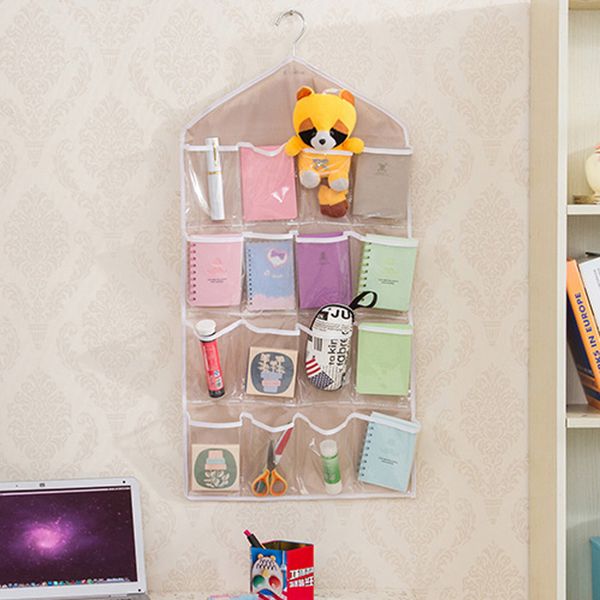 16 pocket over door hanging bag shoe toy hanger storage tidy jewellery organizer 
16 pocket over door hanging bag shoe toy hanger storage tidy jewellery organizer