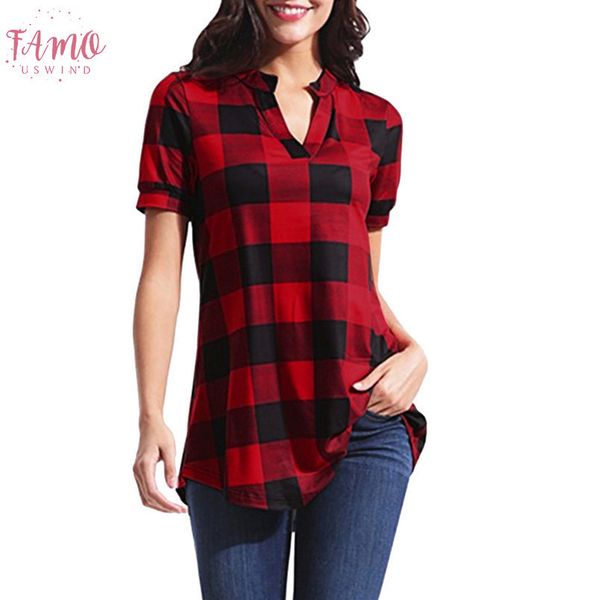 2020 womens blouse v neck vintage plaid short sleeve shirt women clothes streetwear tunic ladies fashion clothing mujer, White
2020 womens blouse v neck vintage plaid short sleeve shirt women clothes streetwear tunic ladies fashion clothing mujer, White