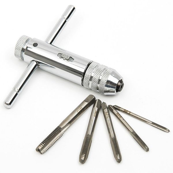 adjustable m3-m8 steel t-handle ratchet wrench tapping threading tool with sliver hand screw tap
adjustable m3-m8 steel t-handle ratchet wrench tapping threading tool with sliver hand screw tap