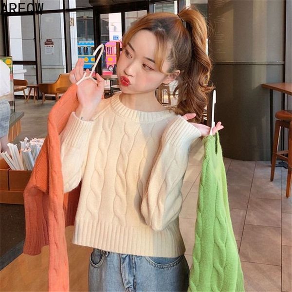women's sweaters spring and autumn knitted short crop sweater 2021 model korean-style loose long sleeve pullover fashion, White;black
women's sweaters spring and autumn knitted short crop sweater 2021 model korean-style loose long sleeve pullover fashion, White;black