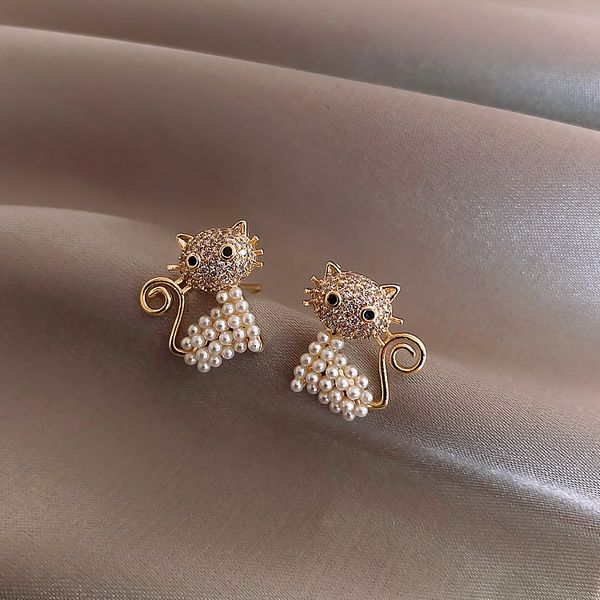s1397 fashion jewelry s925 silver post earrings cute cat stud earrings, Golden;silver
s1397 fashion jewelry s925 silver post earrings cute cat stud earrings, Golden;silver