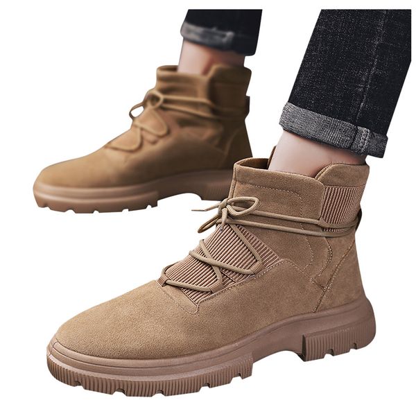 Men Winter Retro Boots Lace Up Men's Desert Boots Round Toe High Top Shoes Winter Outdoor Boot Men, Beige
Men Winter Retro Boots Lace Up Men's Desert Boots Round Toe High Top Shoes Winter Outdoor Boot Men, Beige