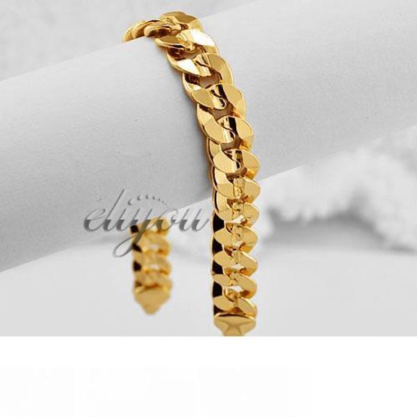 9mm new fashion jewelry men women curb cuban link chain 18k yellow gold filled bracelet gold jewellery c08 yb, Black
9mm new fashion jewelry men women curb cuban link chain 18k yellow gold filled bracelet gold jewellery c08 yb, Black