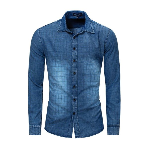europe and the united states men long sleeve cotton denim shirt nostalgic army lining plaid shirt mens, White;black
europe and the united states men long sleeve cotton denim shirt nostalgic army lining plaid shirt mens, White;black