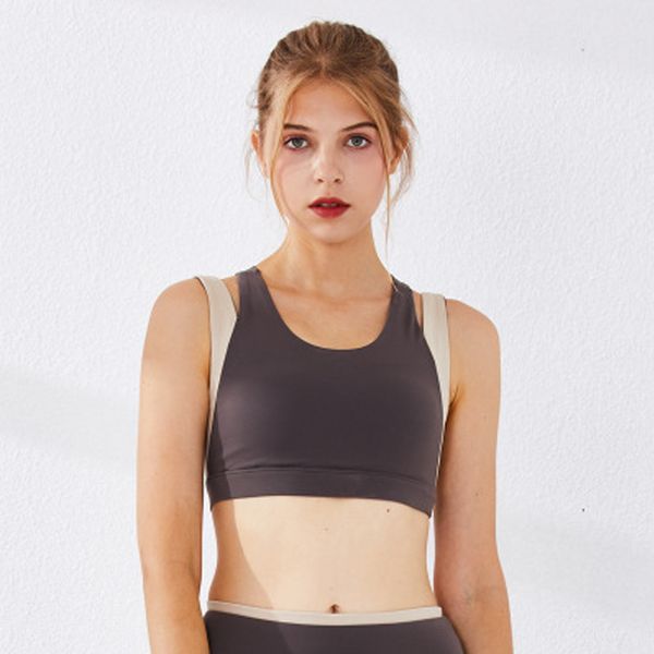 new sport bra contrast color double shoulder strap cross back shockproof bra breathable wx72, White;black
new sport bra contrast color double shoulder strap cross back shockproof bra breathable wx72, White;black