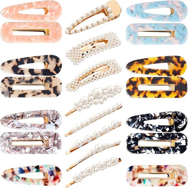 22 pieces artificial pearls hair clips acrylic barrettes hairpins marble clips hair accessories for girls women daily and party, Golden;white
22 pieces artificial pearls hair clips acrylic barrettes hairpins marble clips hair accessories for girls women daily and party, Golden;white