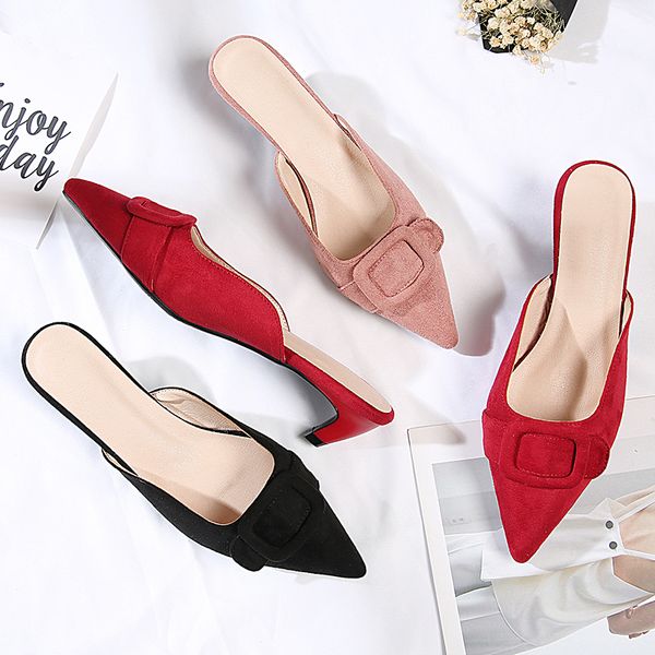 spring/summer 2020 new suede women's slippers pointed toes sandals outdoor comfortable women's shoes size 34-43, Black
spring/summer 2020 new suede women's slippers pointed toes sandals outdoor comfortable women's shoes size 34-43, Black