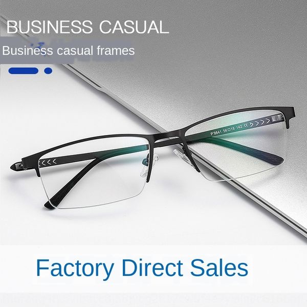 men's business metal half square frame ultra light optical frame hollow legs glasses glasses, Silver 
men's business metal half square frame ultra light optical frame hollow legs glasses glasses, Silver