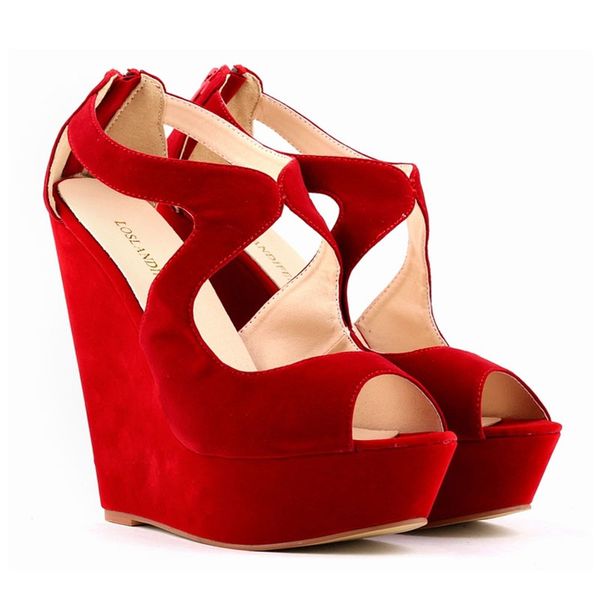 sapato feminino женщин дамы замши faux платформы peeptoe высокого клинья ботинки высокой пятки размер 5 6 7 8 9 11, Black
sapato feminino женщин дамы замши faux платформы peeptoe высокого клинья ботинки высокой пятки размер 5 6 7 8 9 11, Black