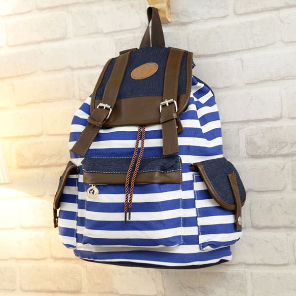 fashion canvas backpack women casual blue and white stripe backpack student school bag college style shoulder bag
fashion canvas backpack women casual blue and white stripe backpack student school bag college style shoulder bag