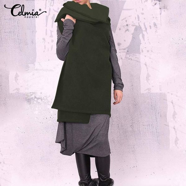 s-5xl celmia women vintage coats irregular long jackets sleeveless vests casual loose solid vests plus size outwear windbreaker, Black;white
s-5xl celmia women vintage coats irregular long jackets sleeveless vests casual loose solid vests plus size outwear windbreaker, Black;white