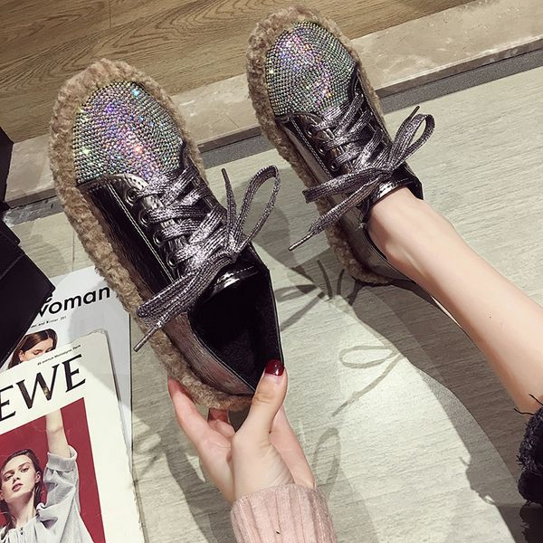 women's shoes crystal shoes 2019 autumn winter new fashion pearl thick bottom loafers sale, Black
women's shoes crystal shoes 2019 autumn winter new fashion pearl thick bottom loafers sale, Black