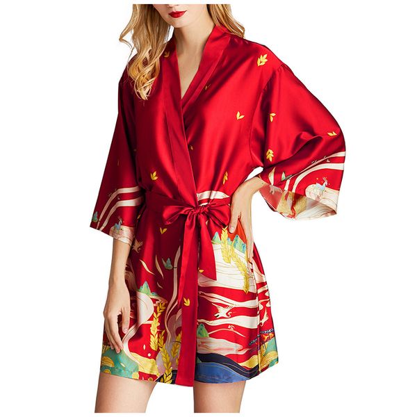 ladies dressing gowns silk kimono robe bathrobe for pregnant woman pajamas bathrobes simulation printed bathrobe, White
ladies dressing gowns silk kimono robe bathrobe for pregnant woman pajamas bathrobes simulation printed bathrobe, White