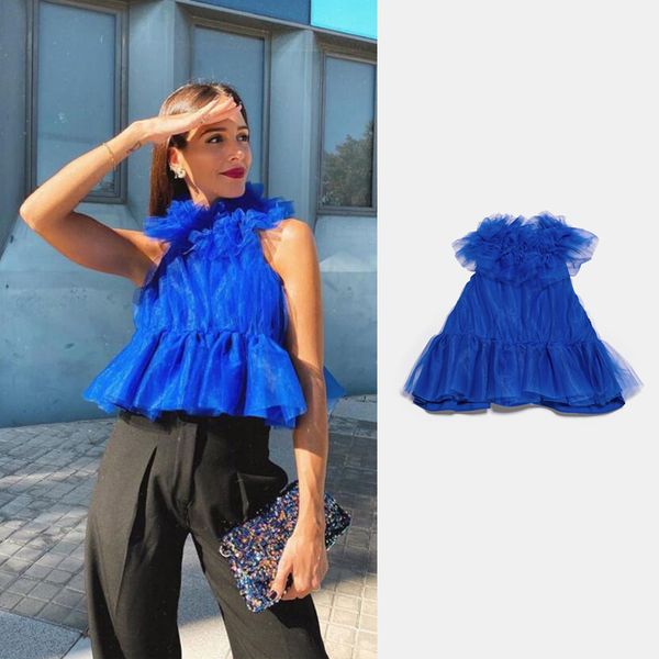 2020 women chiffon shirt sleeveless halter tank newly fashion short off shoulder party club clothes wholesale, White
2020 women chiffon shirt sleeveless halter tank newly fashion short off shoulder party club clothes wholesale, White