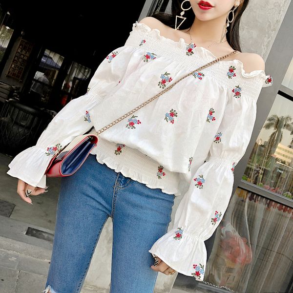 real ps women ruffled slash collar embroidery floral white sweet blouses shirts female chic off shoulder blouses girls
real ps women ruffled slash collar embroidery floral white sweet blouses shirts female chic off shoulder blouses girls