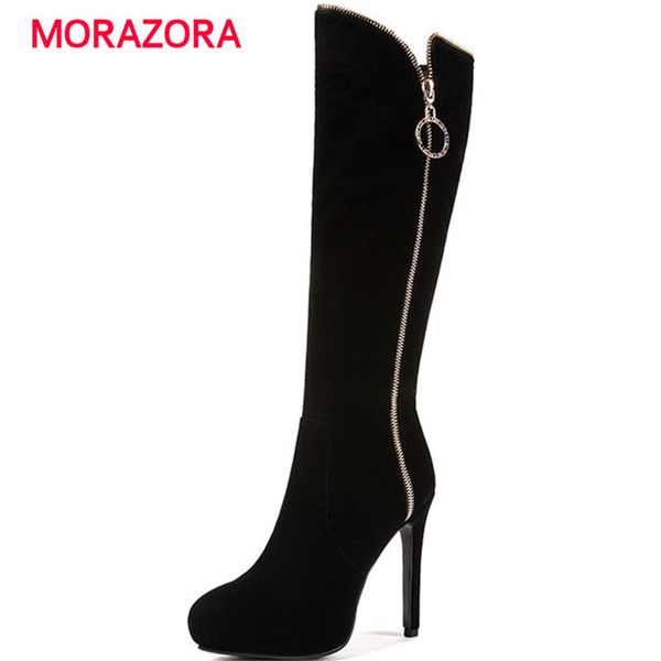 morazora big size pointed toe super high heel ladies boots autumn winter stiletto heel knee high boots simple zip shoes women, Black
morazora big size pointed toe super high heel ladies boots autumn winter stiletto heel knee high boots simple zip shoes women, Black