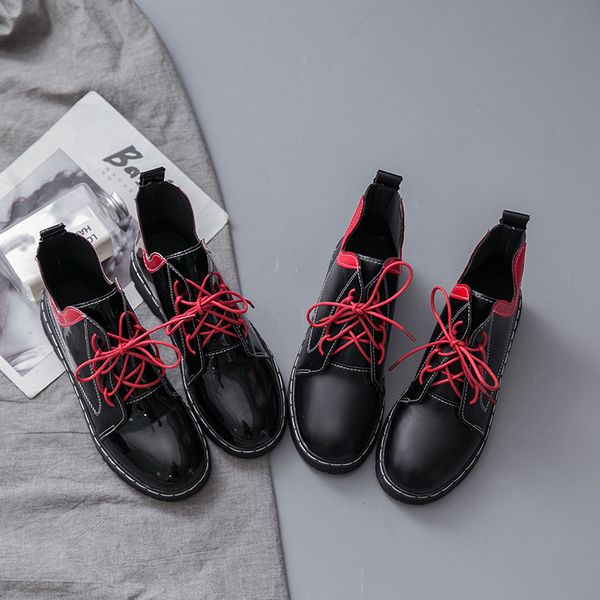 women's leather boots autumn and winter fashion wild women's shoes students patent leather boots boutique, Black
women's leather boots autumn and winter fashion wild women's shoes students patent leather boots boutique, Black