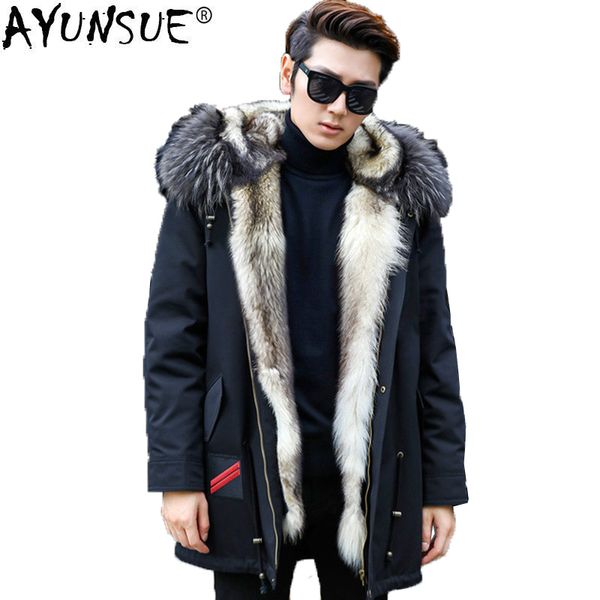 ayunsue winter jacket real wolf fur coat men parka homme racoon fur collar luxury parkas plus size manteau homme hiver kj1155, Black
ayunsue winter jacket real wolf fur coat men parka homme racoon fur collar luxury parkas plus size manteau homme hiver kj1155, Black
