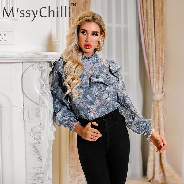 missychilli vintage floral print lace blue blouse shirt women stand collar lantern sleeve elegant blouse club short new, White
missychilli vintage floral print lace blue blouse shirt women stand collar lantern sleeve elegant blouse club short new, White