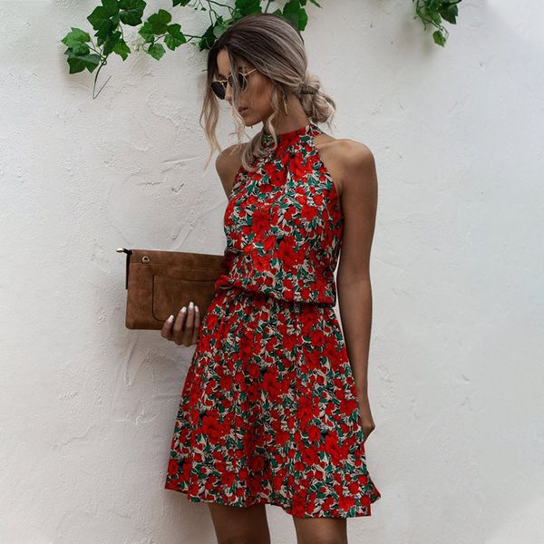casual dresses vintage floral print women sleeveless ladies short vestidos 2021 summer halter lace up female party mini dress, Black;gray
casual dresses vintage floral print women sleeveless ladies short vestidos 2021 summer halter lace up female party mini dress, Black;gray
