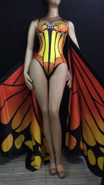 female singer nightclub costume colorful printing butterfly wings elastic bodysuit leading dance models catwalk party stage wear, Black;red
female singer nightclub costume colorful printing butterfly wings elastic bodysuit leading dance models catwalk party stage wear, Black;red