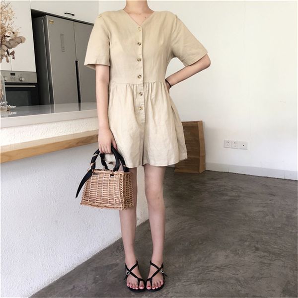 lychee girls vintage short sleeve women siamese trousers v-neck solid color women siamese trousers above knee lady, Black;white
lychee girls vintage short sleeve women siamese trousers v-neck solid color women siamese trousers above knee lady, Black;white