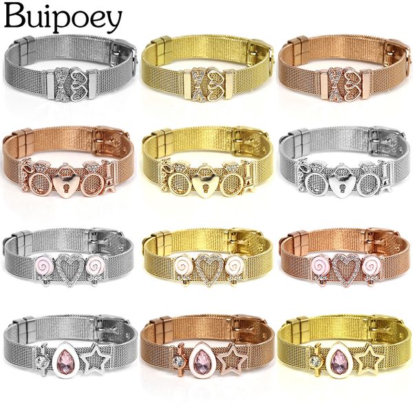 buipoey stainless steel mesh bracelets for women men hollow heart rhinestone beads brands mesh bracelet bangle diy handmade gift, Golden;silver
buipoey stainless steel mesh bracelets for women men hollow heart rhinestone beads brands mesh bracelet bangle diy handmade gift, Golden;silver