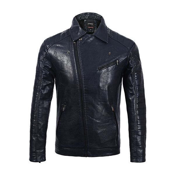 2019 cross border selling new style leather coat short fold-down collar xie kai jin biker coat plus-sized menswear, Black
2019 cross border selling new style leather coat short fold-down collar xie kai jin biker coat plus-sized menswear, Black