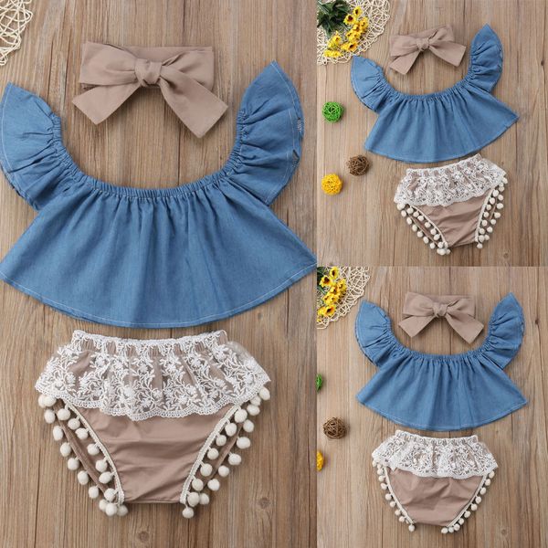 Girl Set 0-3Y US Newborn Baby Girl Fly Sleeve Denim Top Lace Shorts 3Pc Clothes Infant Outfit, Blue
Girl Set 0-3Y US Newborn Baby Girl Fly Sleeve Denim Top Lace Shorts 3Pc Clothes Infant Outfit, Blue