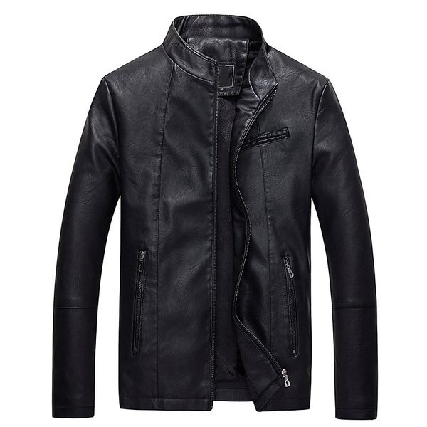 fashion brand mens fleece solid leather jacket coat faux fur outerwear winter pu motorcycle stand collar plus size outerwear, Black
fashion brand mens fleece solid leather jacket coat faux fur outerwear winter pu motorcycle stand collar plus size outerwear, Black