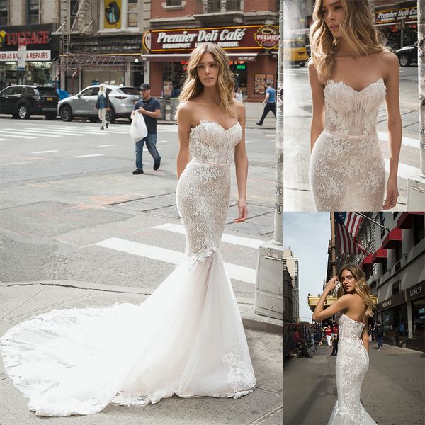 netta benshabu elegant mermaid wedding dresses strapless applique sequins wedding dress sweep train bridal gowns, White
netta benshabu elegant mermaid wedding dresses strapless applique sequins wedding dress sweep train bridal gowns, White