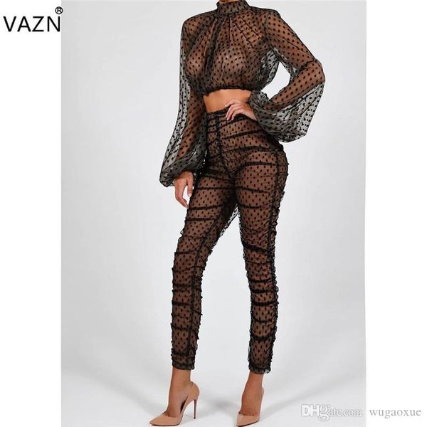 vazn spring 2019 new fashion women 2 pieces polka dot sets lady o-neck full sleeve see through skinny long jumpsuits bs1033, White
vazn spring 2019 new fashion women 2 pieces polka dot sets lady o-neck full sleeve see through skinny long jumpsuits bs1033, White