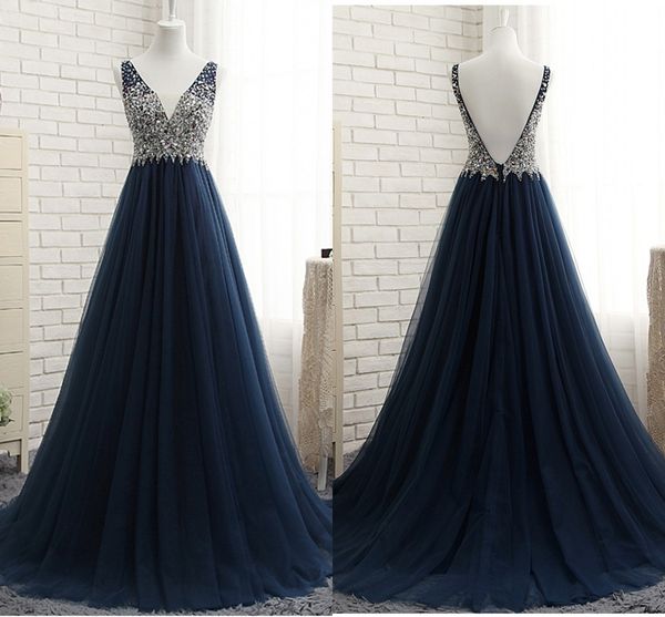 bling beaded sequin dresses navy blue prom dress 2019 v-neck tulle empire waist dresses evening wear formal gowns vestido de novia, Black
bling beaded sequin dresses navy blue prom dress 2019 v-neck tulle empire waist dresses evening wear formal gowns vestido de novia, Black