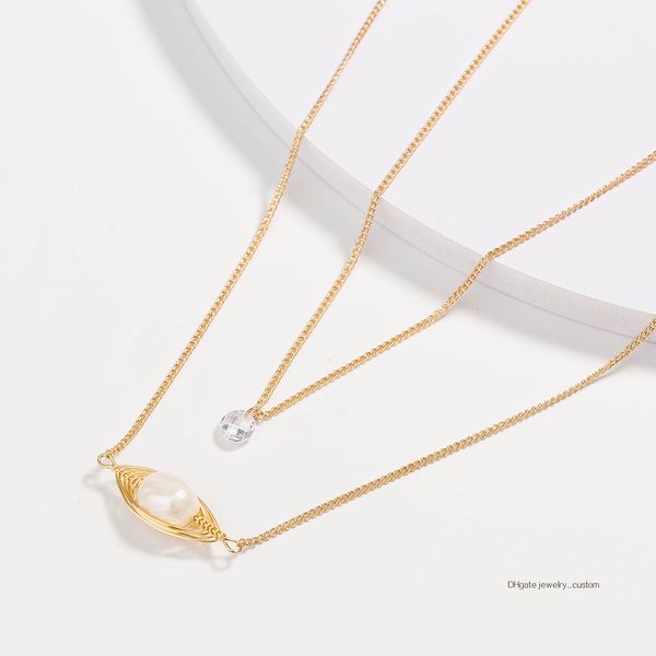 ornaments ma'am multi-storey necklace natural freshwater pearl pendeloque cut necklace natural zircon collar, Silver
ornaments ma'am multi-storey necklace natural freshwater pearl pendeloque cut necklace natural zircon collar, Silver