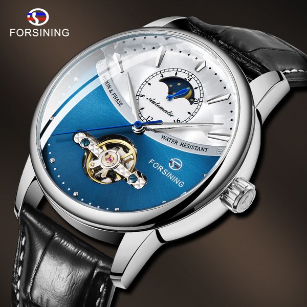 forsining moonphase automatic mechanical watch men classic leather waterproof business causal clock reloj hombres, Slivery;brown 
forsining moonphase automatic mechanical watch men classic leather waterproof business causal clock reloj hombres, Slivery;brown