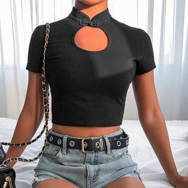 dark system vintage fashion women solid turtleneck short sleeve button hollow out crop tee shirt women camisetas mujer, White
dark system vintage fashion women solid turtleneck short sleeve button hollow out crop tee shirt women camisetas mujer, White