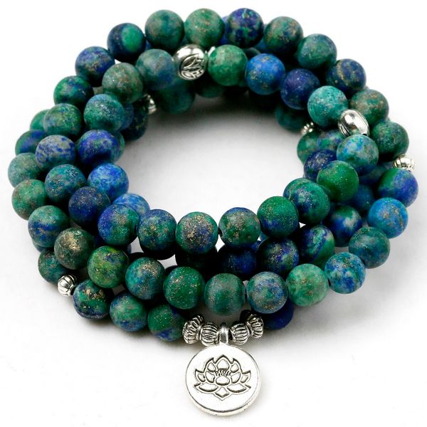 matte natural phoenix lapis 8mm beaded energy strand bracelet women men mala health yoga lotus charm jewelry gift, Golden;silver
matte natural phoenix lapis 8mm beaded energy strand bracelet women men mala health yoga lotus charm jewelry gift, Golden;silver