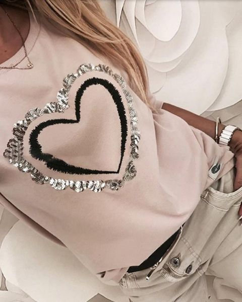 tee shirt femme 2020 fashio heart print t shirt women casual o neck long sleeve tshirt ladies t-shirt chemise femme, White
tee shirt femme 2020 fashio heart print t shirt women casual o neck long sleeve tshirt ladies t-shirt chemise femme, White