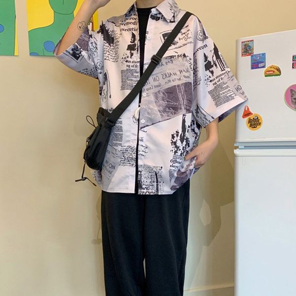 ретро пляж стиль с коротким рукавом печати женщины блузки топы отложной воротник кнопка ladies сними вскользь блузы **, White 
ретро пляж стиль с коротким рукавом печати женщины блузки топы отложной воротник кнопка ladies сними вскользь блузы **, White