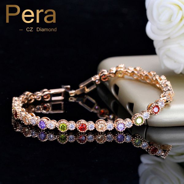pera fashion ladies milti color paved connected round cubic zirconia rose gold color bracelet for bridesmaid jewelry gift b129, Black
pera fashion ladies milti color paved connected round cubic zirconia rose gold color bracelet for bridesmaid jewelry gift b129, Black