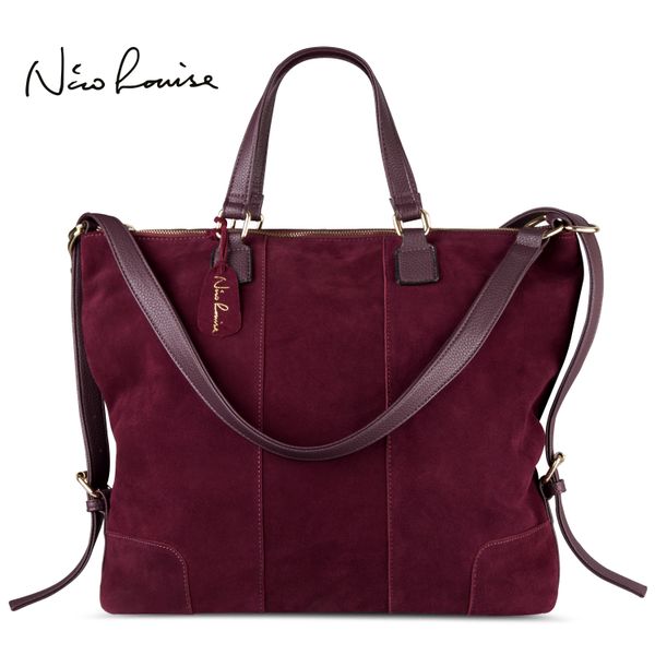 women real split suede leather shoulder tote bag fashion female large leisure casual handbag travelling handle bags t200322
women real split suede leather shoulder tote bag fashion female large leisure casual handbag travelling handle bags t200322