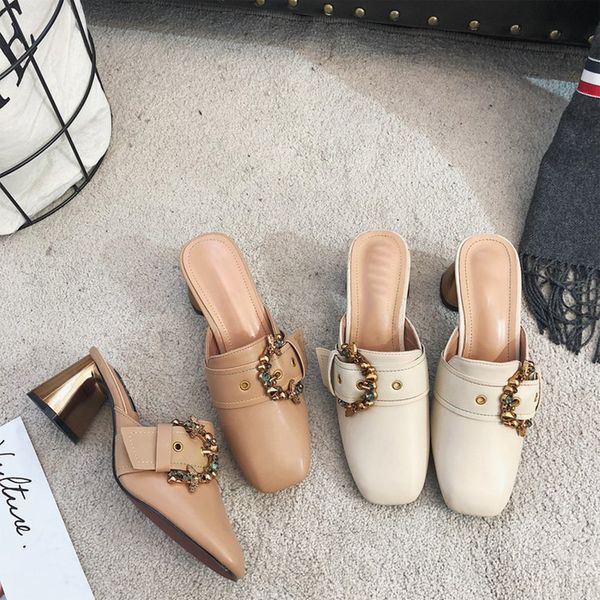 women metal slippers square toe female metal decorations shoes women's casual slides woman high heels sandals rubber summer pu, Black
women metal slippers square toe female metal decorations shoes women's casual slides woman high heels sandals rubber summer pu, Black
